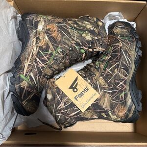 Fans Waterproof Hunting Boots Lightweight Insulated Camo Outdoor Boot, Sz 11